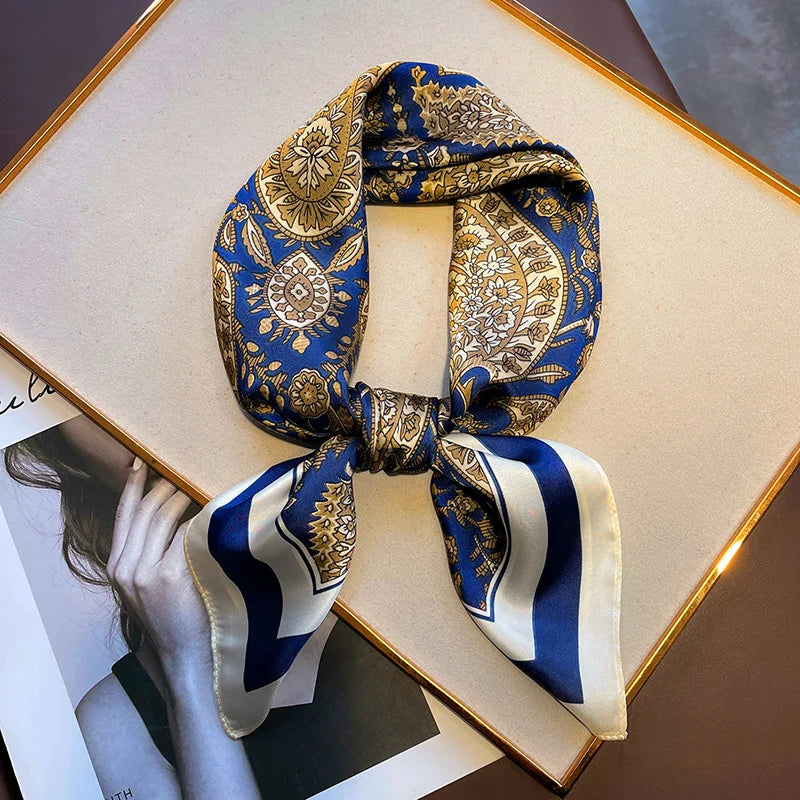 Imitation Silk Printed Square Scarf Fashion Accessories