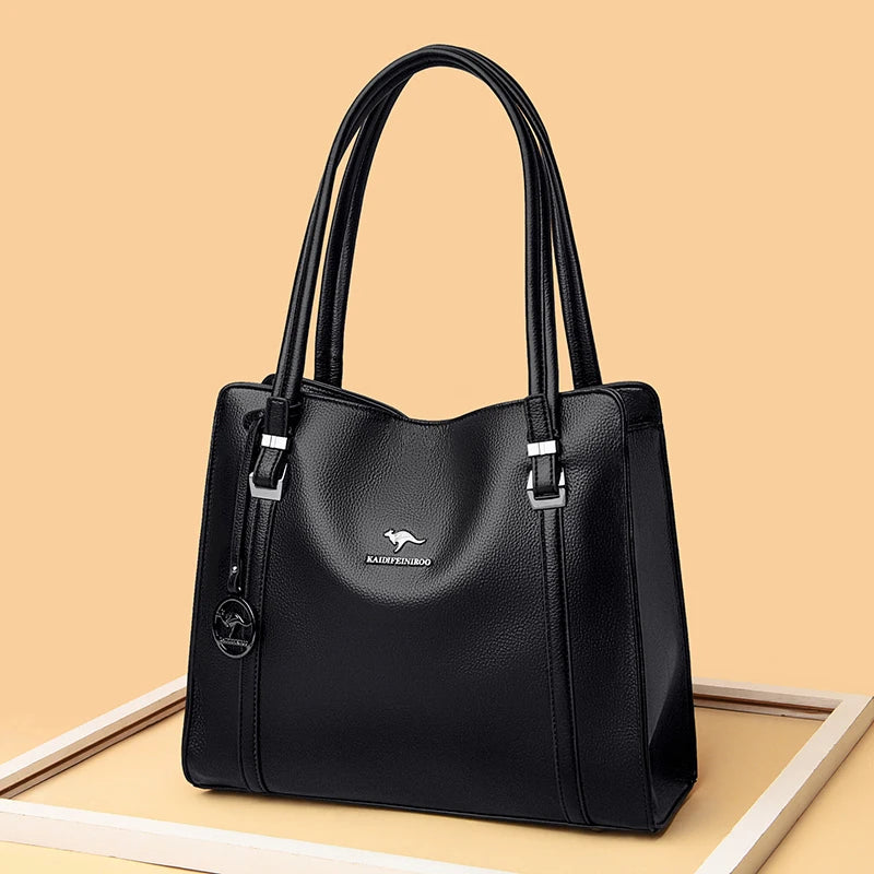 Genuine Soft Leather Handbags for Women Vintage Shoulder Tote Bag Luxury Design