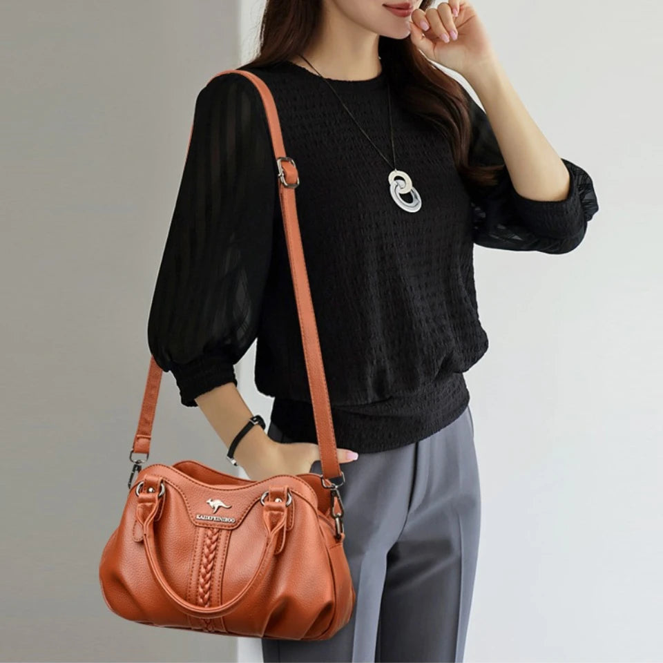 Genuine Brand Top Quality Handbags 3 Layers Luxury Small Casual Tote Bag