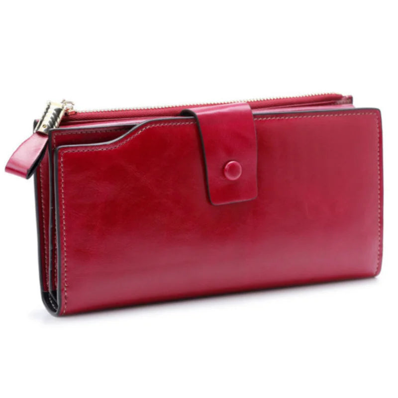 Women Leather Wallet For Cell Phone Genuine Leather Purse Coin Purse