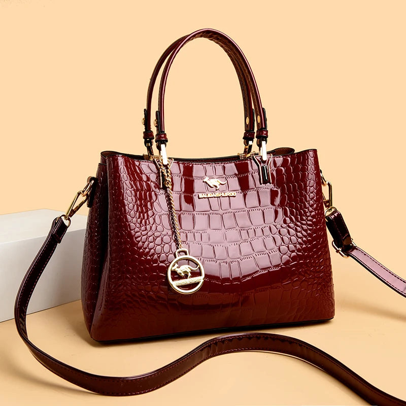 High Quality Luxury Handbag Crocodile Pattern Shoulder Tote