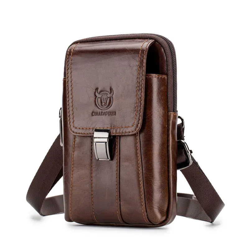 Genuine Leather Vintage Waist Packs Men Travel Pack