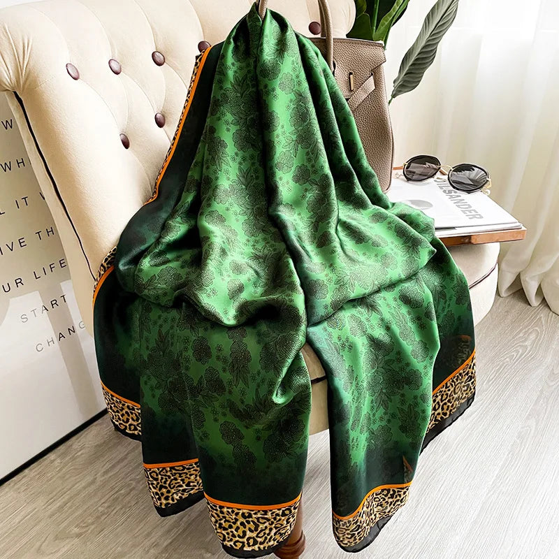 180*90cm Luxury Brand Women Scarf Fashion Print Silk Scarves Summer Shawls Wraps