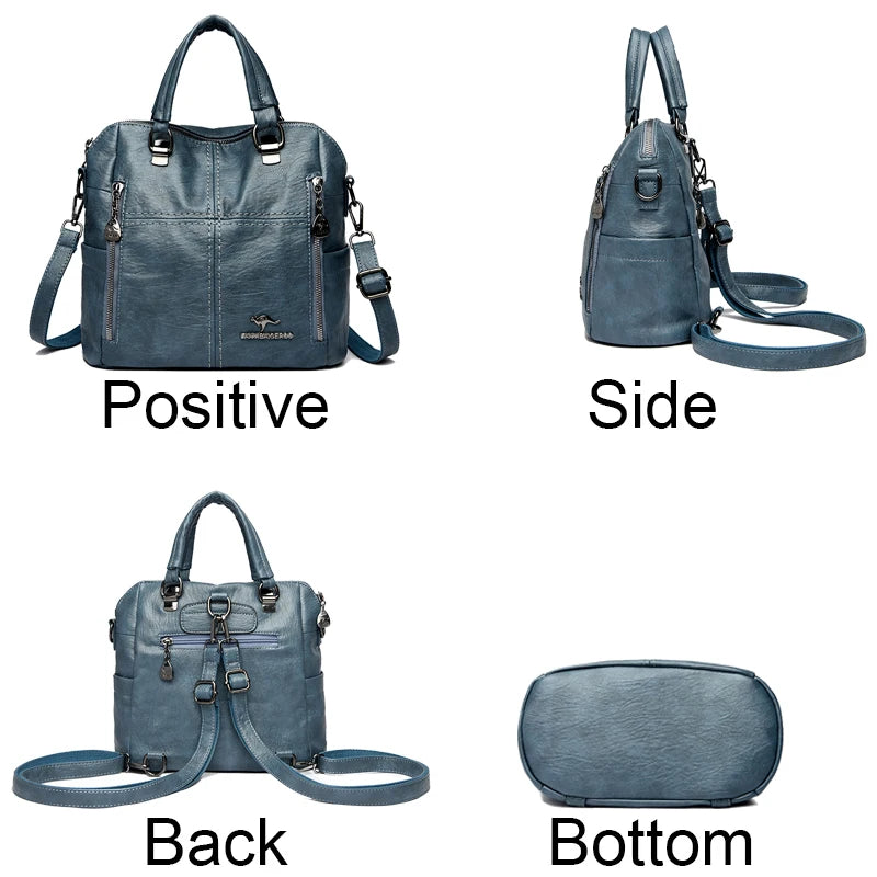 Large Capacity Fashionable Casual Simple Retro Shoulder Crossbody Backpack
