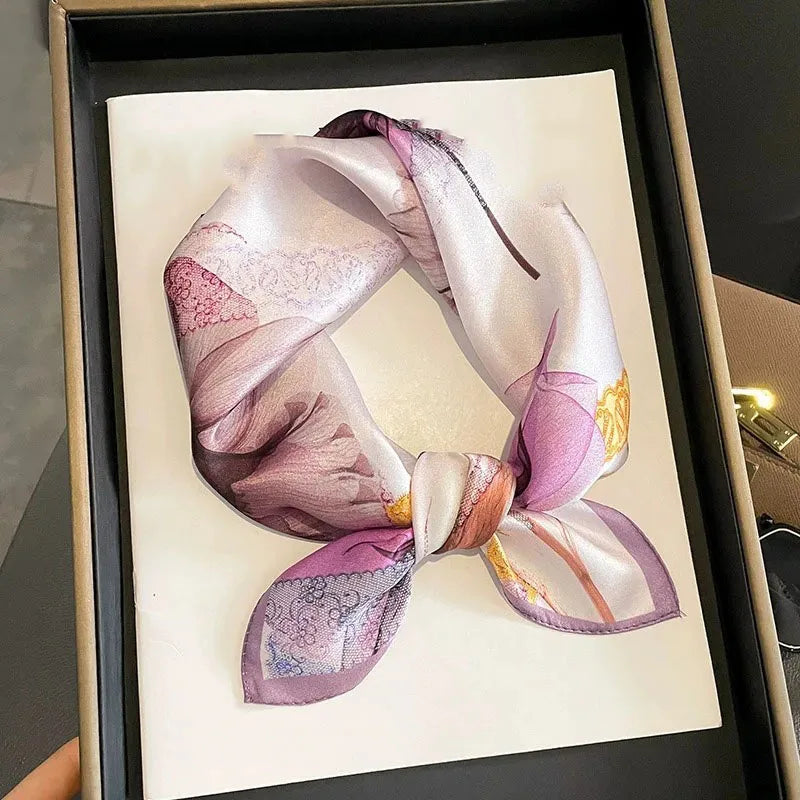 100% Real Silk Scarf Women Square Scarves Bandana