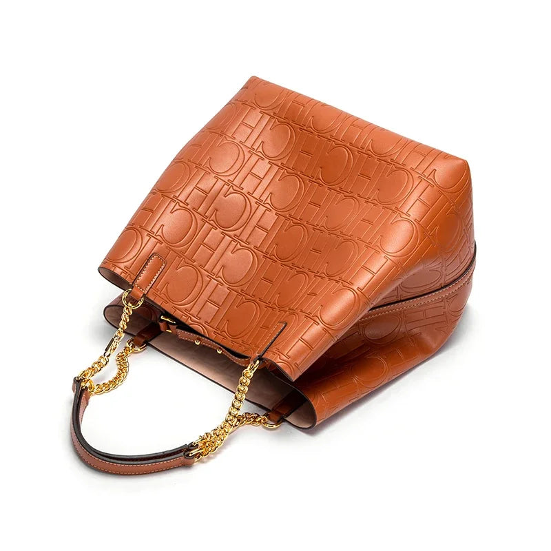 Women's Tote Bag Steel Embossed Handbag Large Capacity Business Storage Bag
