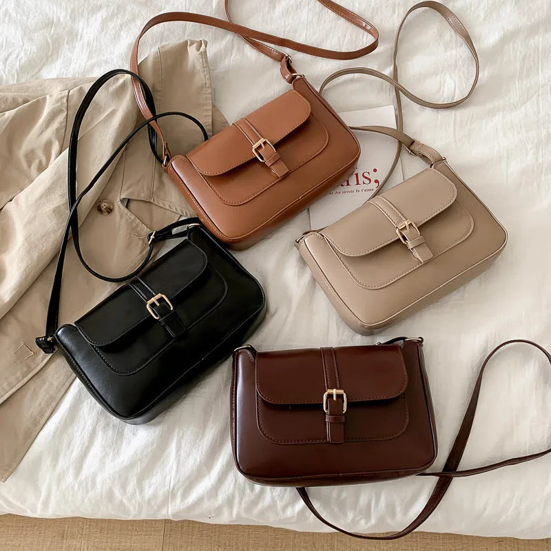 Vintage Shoulder Crossbody Bags PU Leather Trendy Fashion Handbags Retro Bag
