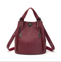 Fashionable High Quality Soft Leather Double Shoulder Bags Totes Large Capacity