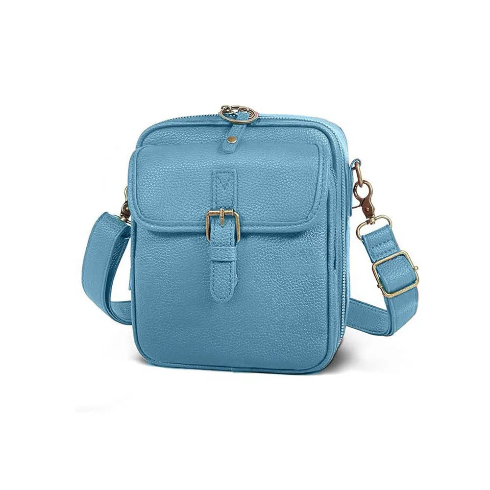Vintage Messenger Bag Large Capacity Crossbody Leather Bag Adjustable Strap