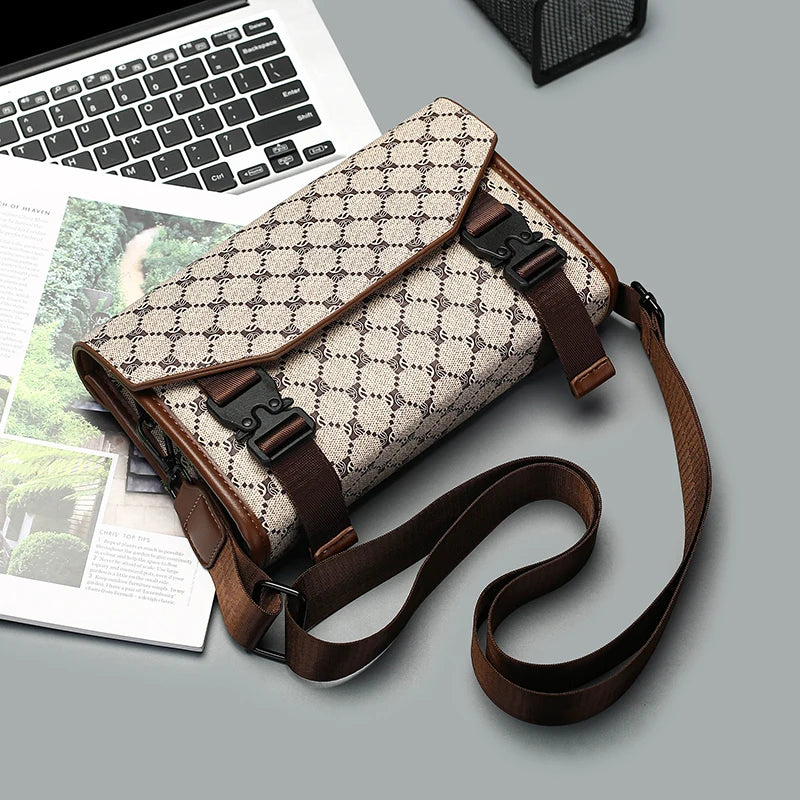 Men's Crossbody Fashion Business PU Leather Shoulder Bag