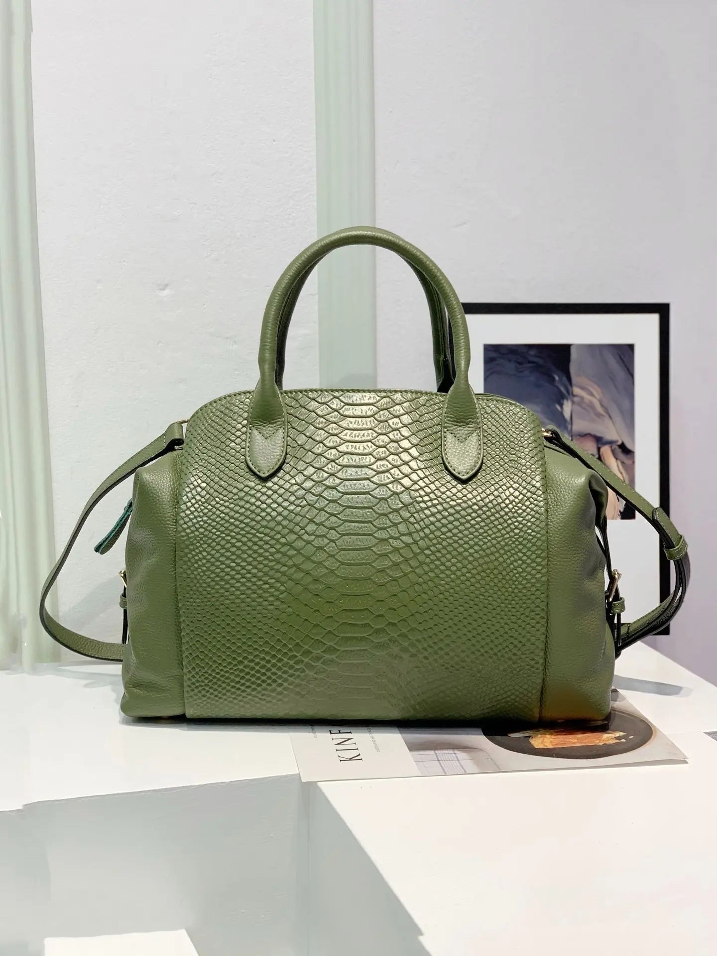 Luxury Fashion Leather Women Bag Crocodile Pattern Handbag