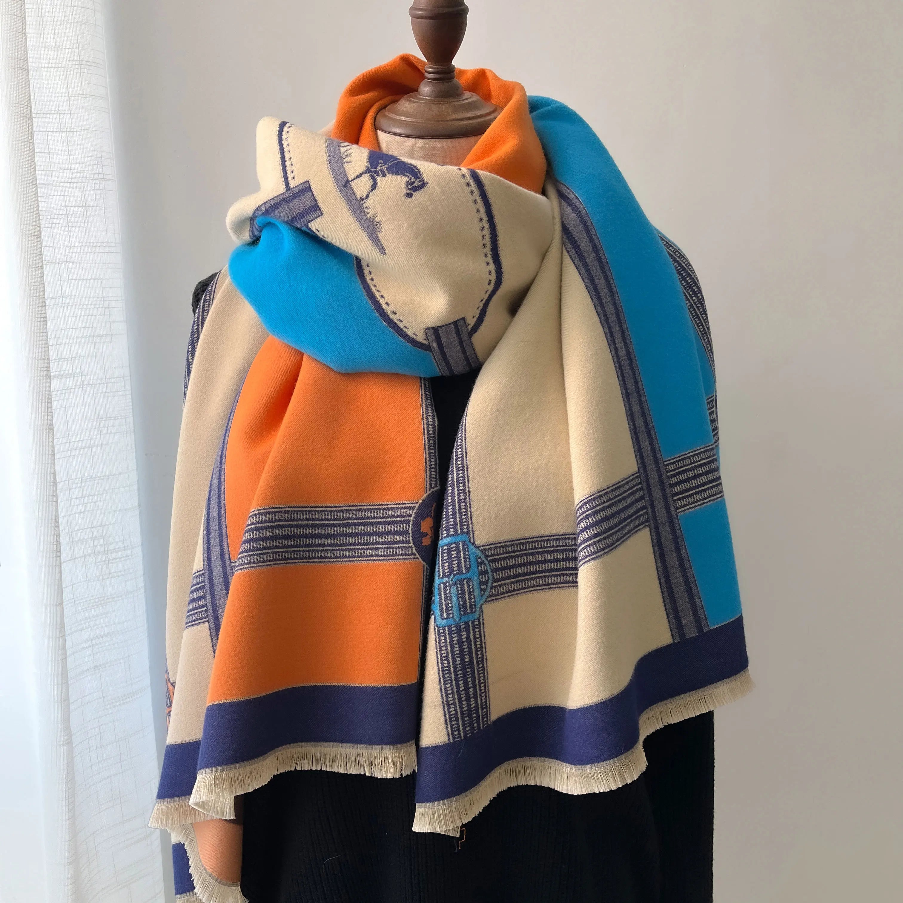 Luxury Thick Warm Scarf Women Cashmere Shawl and Wraps