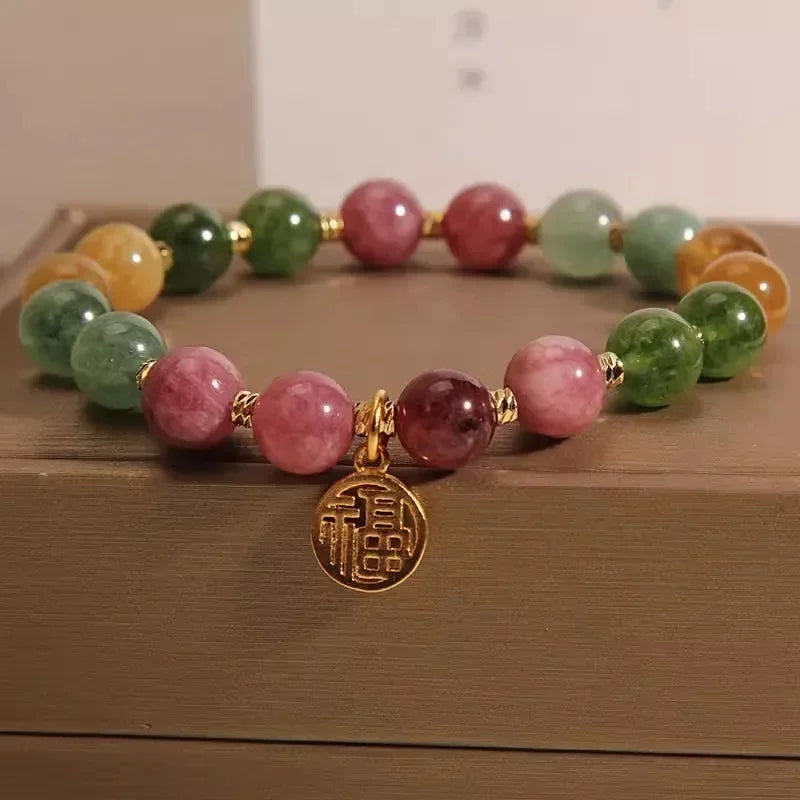 Natural Jade Agate Bracelet Exquisite Flower Design