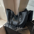 Trendy Vintage Rhombic Woven Shoulder Bags Large Capacity Bag