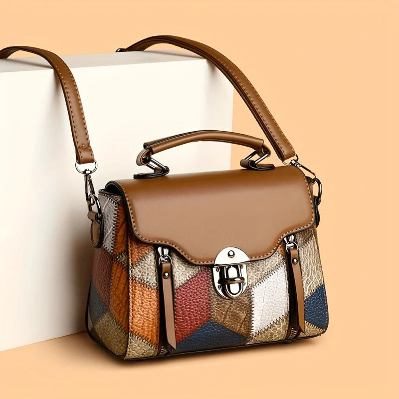 Retro Diamond Pattern Handbag Crossbody Shoulder Bag Vintage Flair Handbags