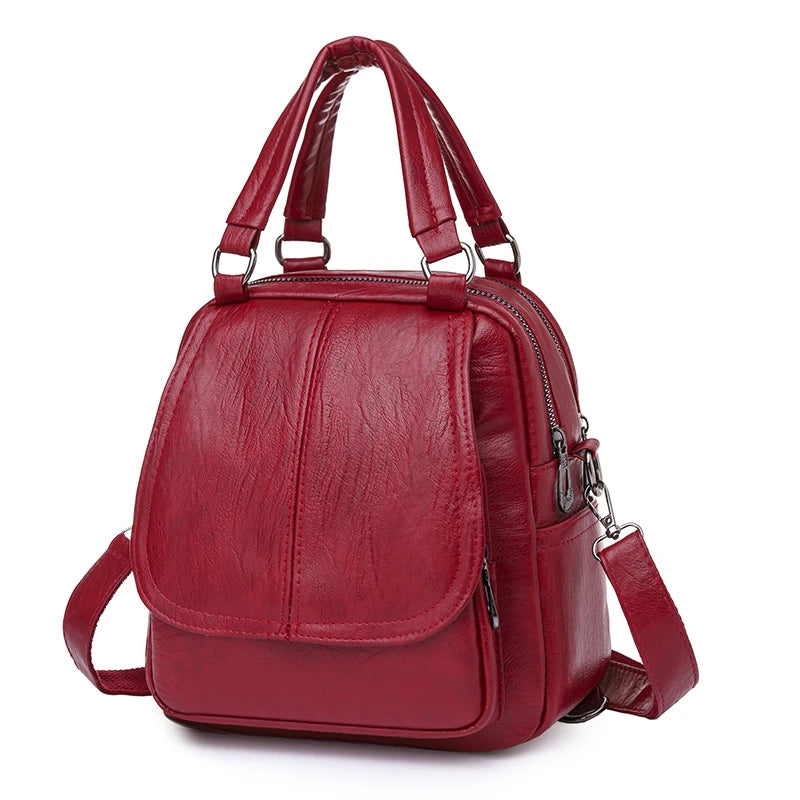 Trendy Multi functional Handheld Shoulder Bag Versatile Soft Leather Bag