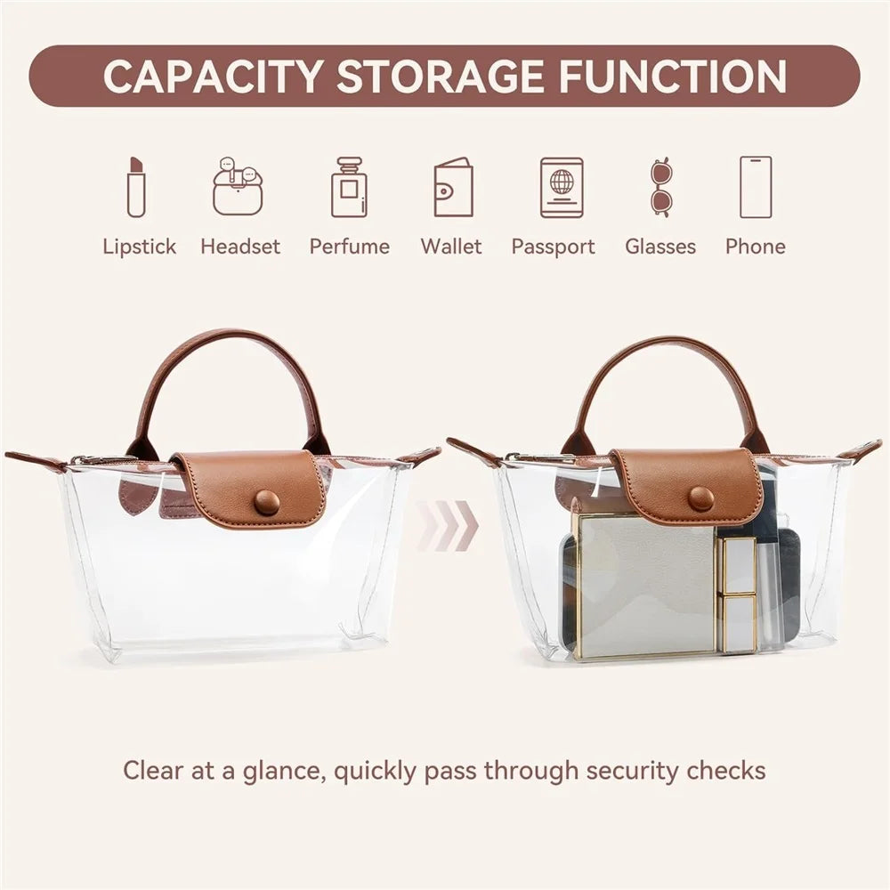 Clear Bag Small Crossbody Purse Handbags for Concerts Sports Stadium Events