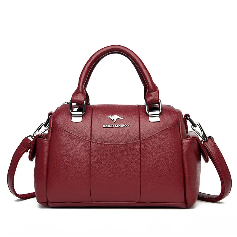 Urban Minimalist Women's Shoulder Bag Splicing Handbag Soft Polyester Lining Tote Bag