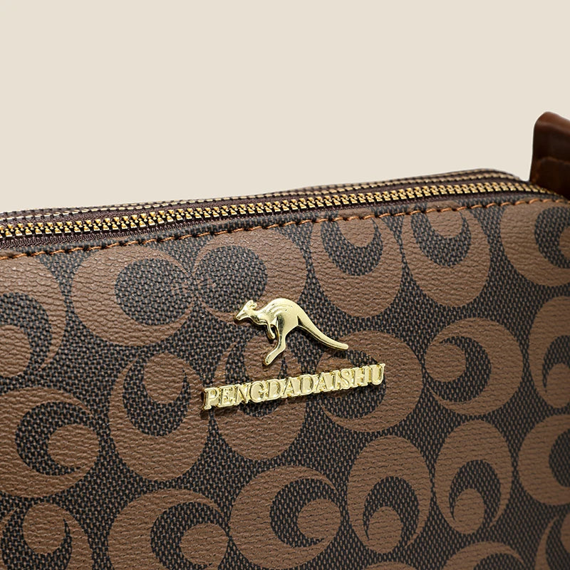 Women's handbag trendy fashion retro letter print top-handle and shoulder bag