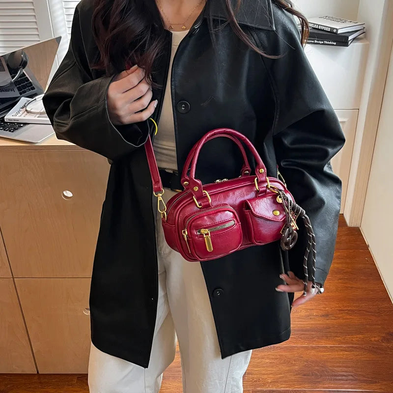 Vintage Style Boston Bag Fashion Handbags Shoulder Bags