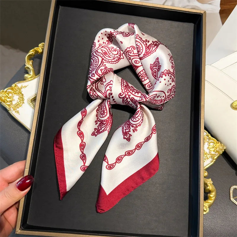 Imitation Silk Printed Square Scarf Fashion Accessories