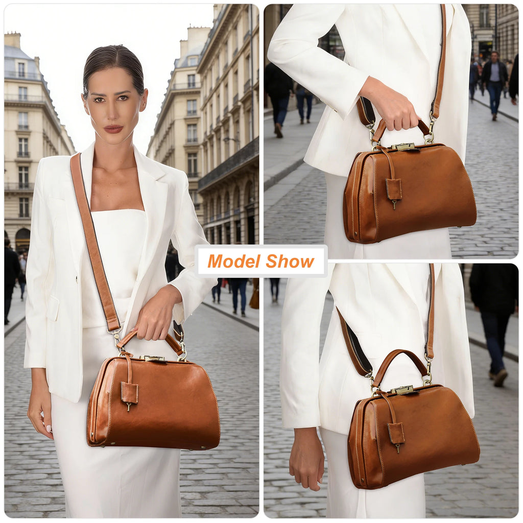 Genuine Leather Doctor Bag for Women Luxury Design Tote