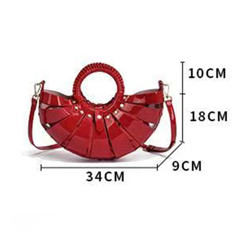 Fashionable ring design crossbody bag hollowed out inner handbag