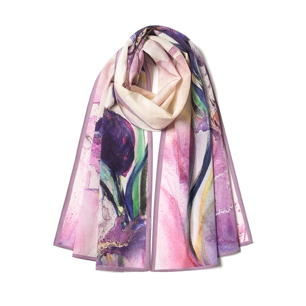 100% Pure Mulberry Silk Long Headband Neckerchief Luxury Bandana Scarves 68*180CM