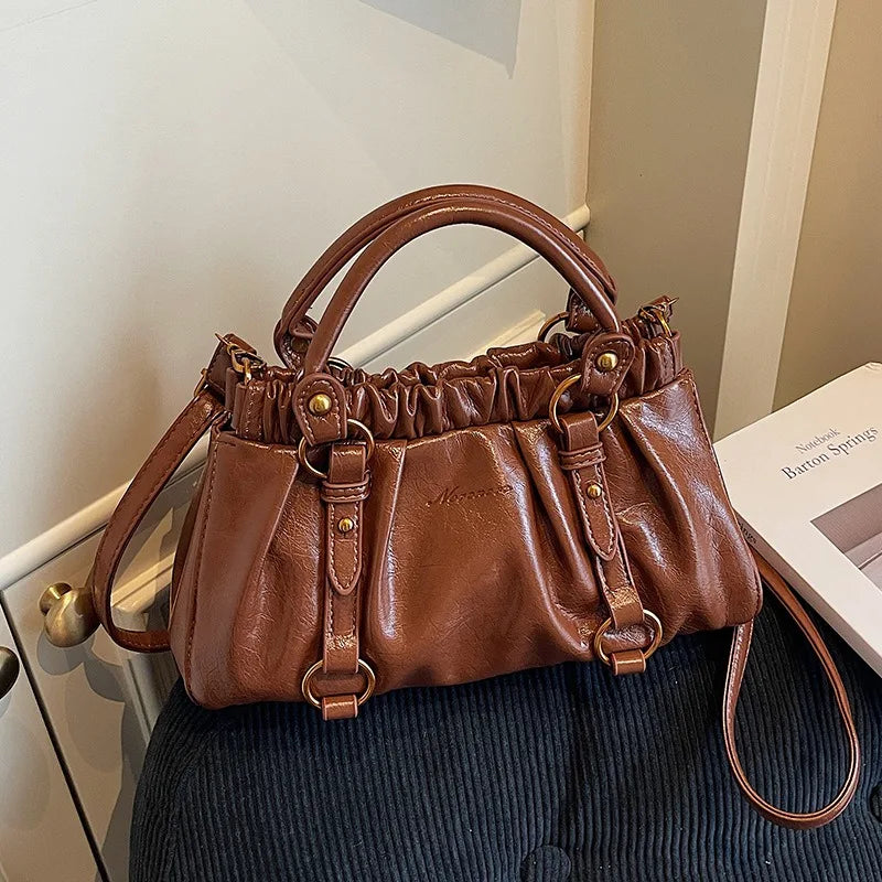 Advanced Retro Handbag Versatile Crossbody Bag Fashionable Hand-held Small Handbag
