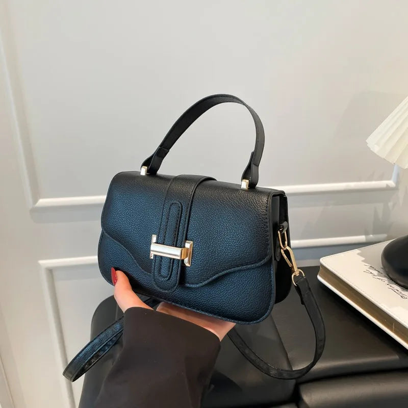 Fashionable Minimalist Crossbody Bag Solid Color Square Purse Simple Design Bag