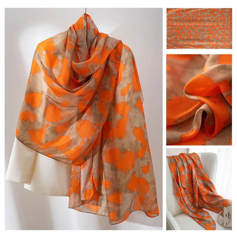 Luxury 100% Mulberry Silk Scarf Thin Breathable Shawl