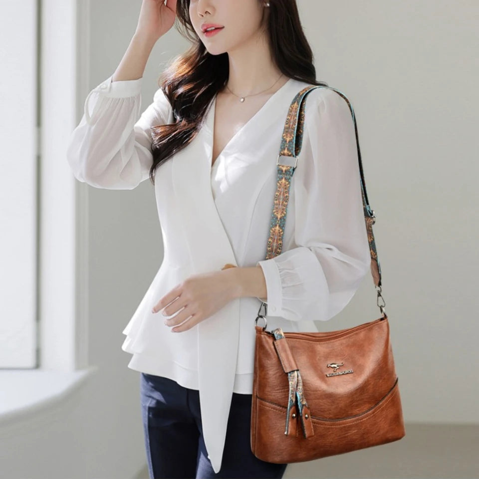 Soft Leather Crossbody Bags Women Bags Designer Vintage Casual Shoulder Bag