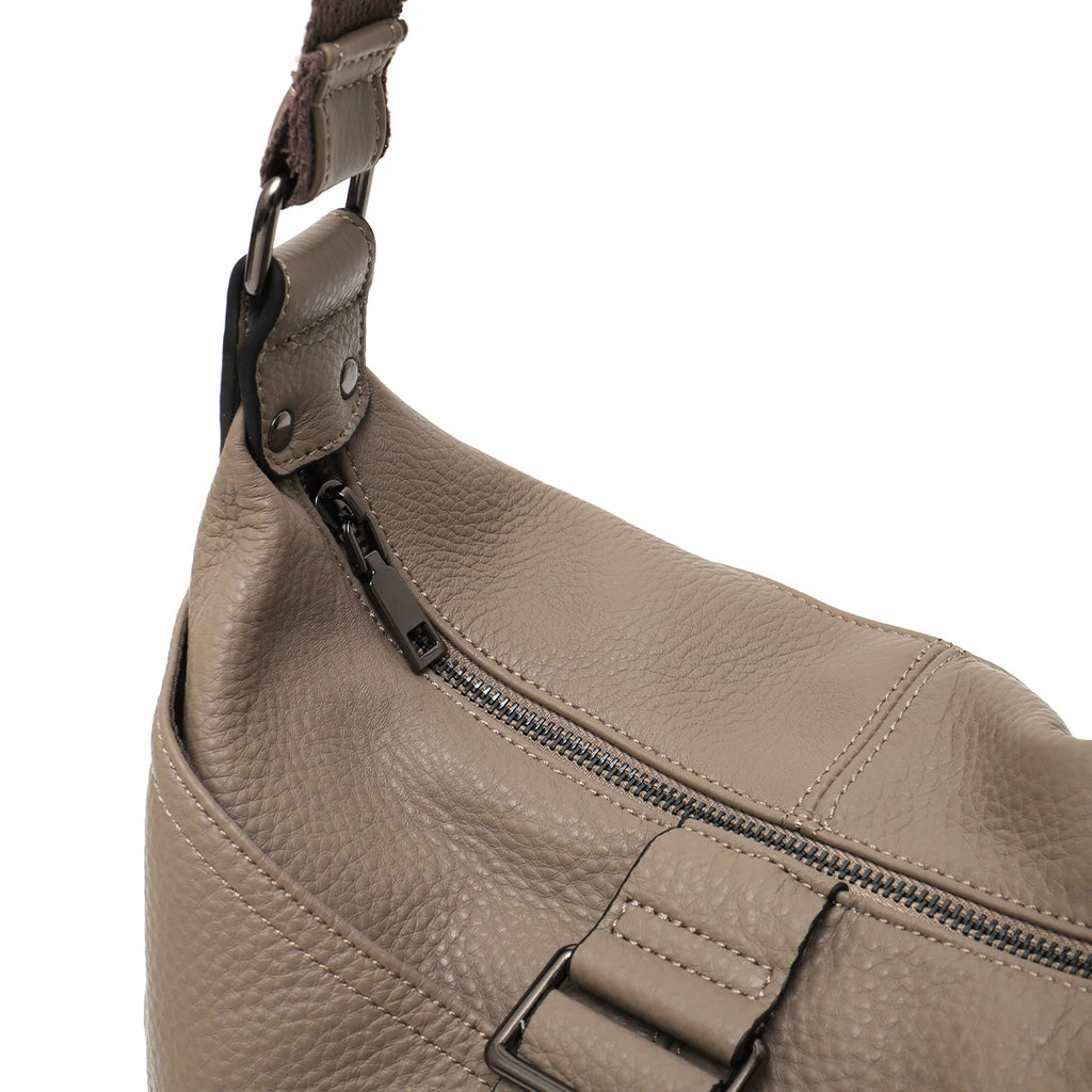 Stylish Genuine Leather Shoulder Bag Multi Pockets Satchel