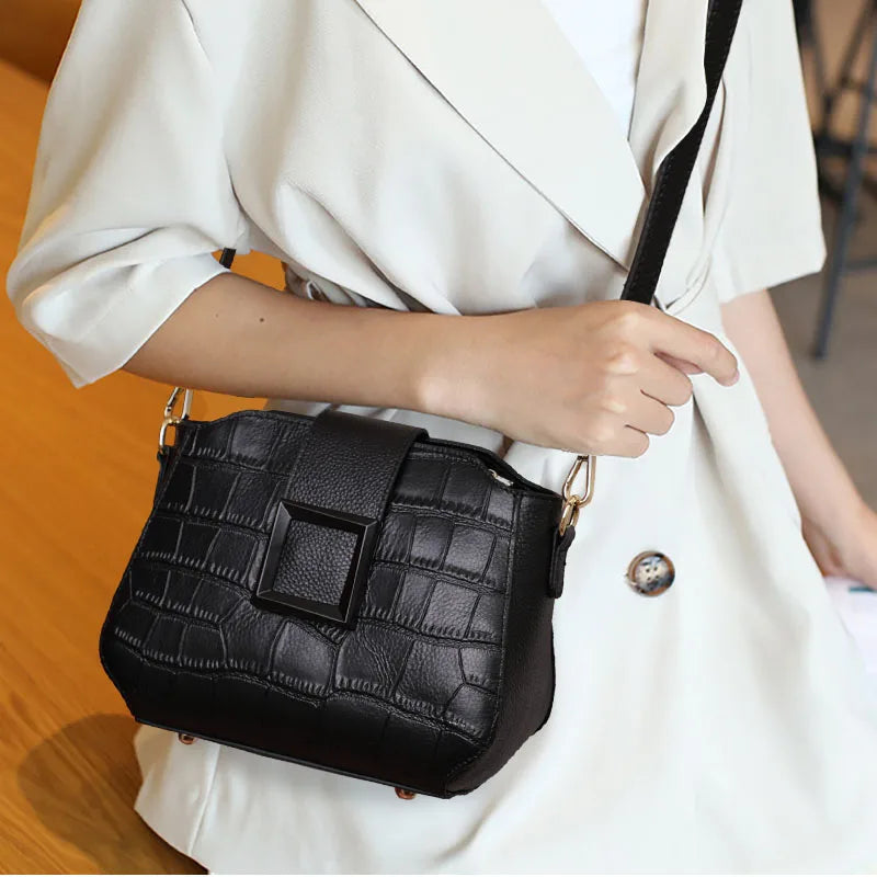 Genuine Leather Crossbody Bag Trendy Shoulder Bag