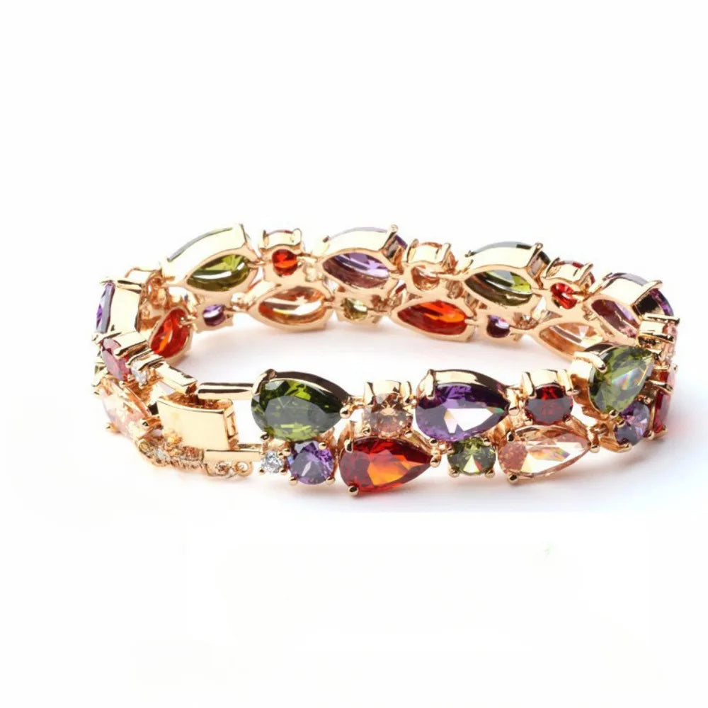 Light Luxury Style Mona Lisa Colored Zircon Luxury Fashion Bracelet Jewelry