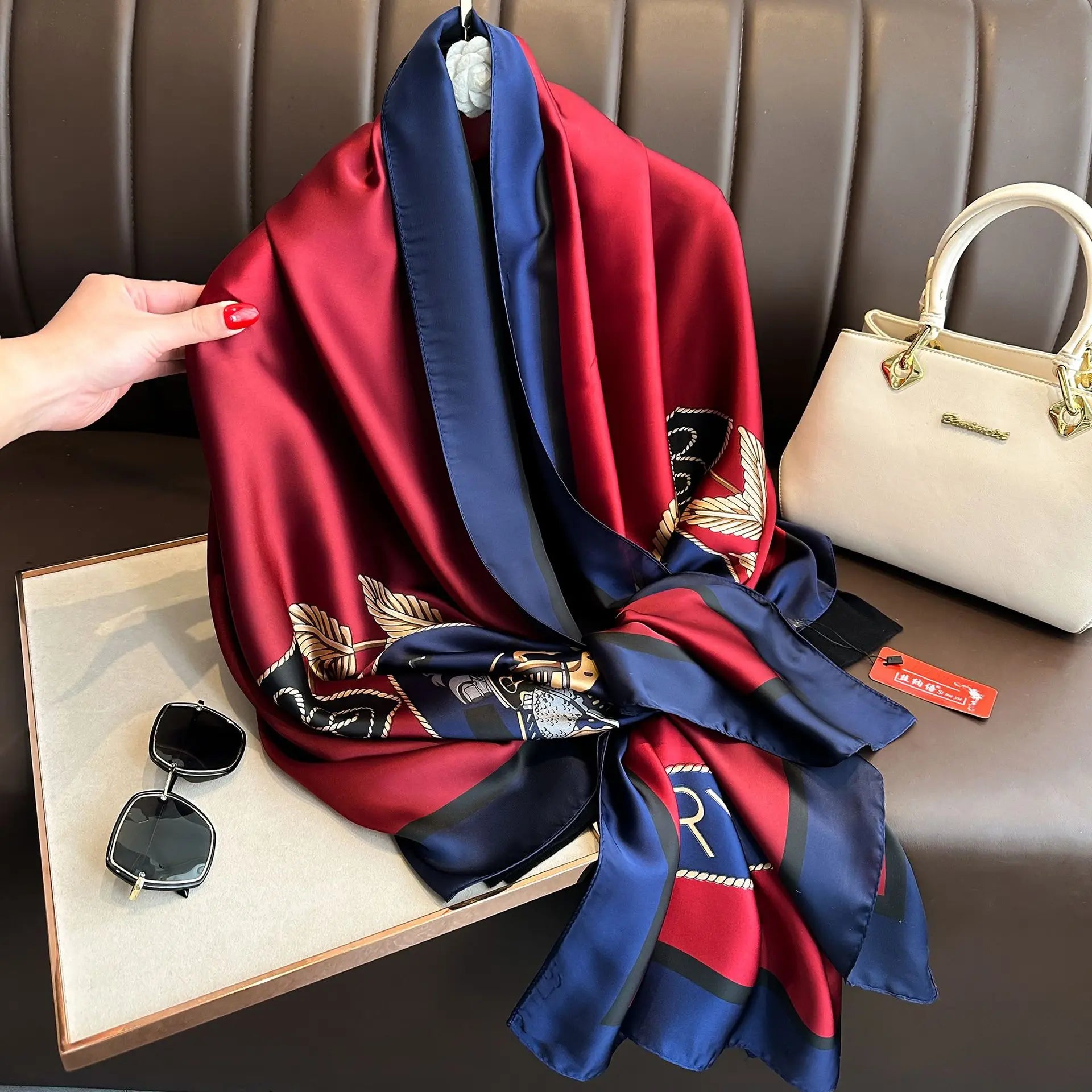 Luxury Brand Silk Scarves Women Fashion Print 180X90CM Long Silk Headscarf