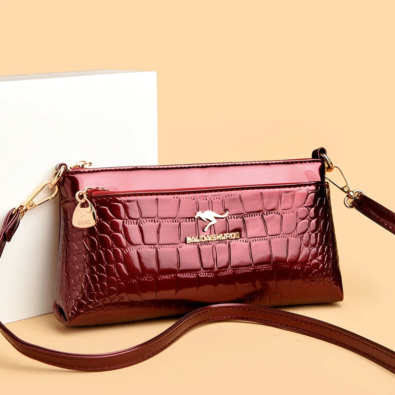 Luxury Oil Wax Leather Crossbody Bag Small Phone Purse Fashion Shoulder Handbag