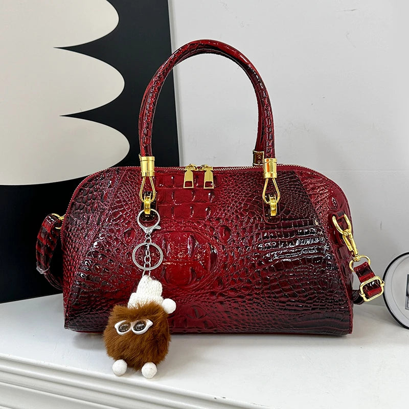 Classic Handbag Crocodile Leather Shoulder Crossbody Bag
