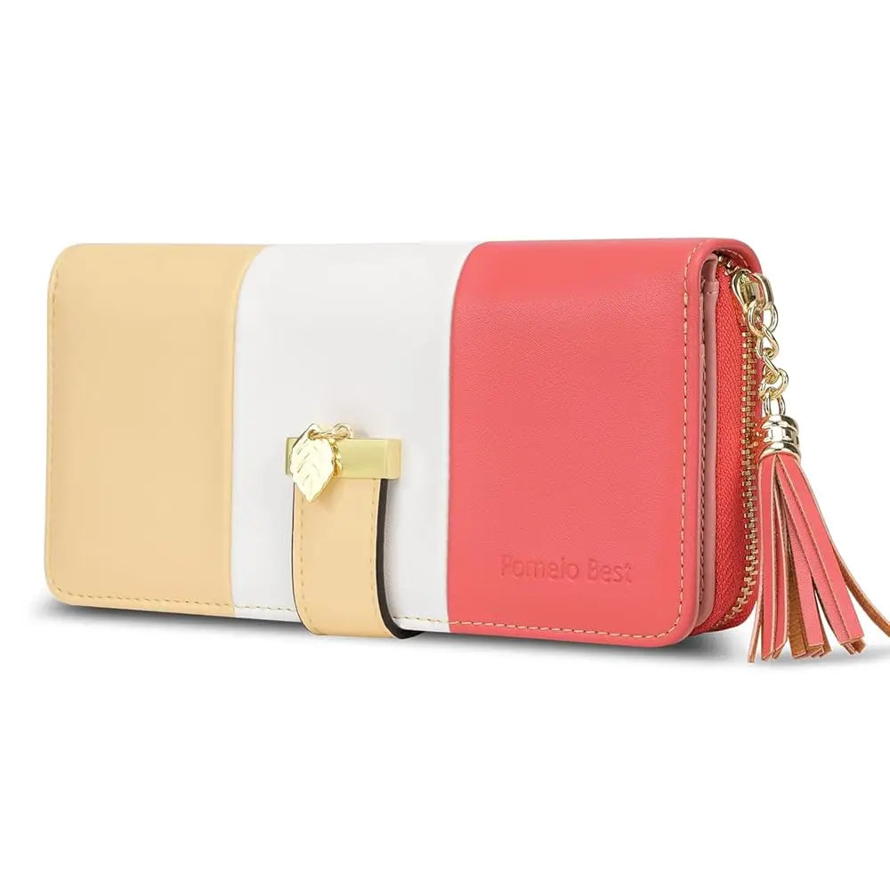 Latest Fashion Zipper Wallets large capacity Purses PU Leather Billfold Wallet