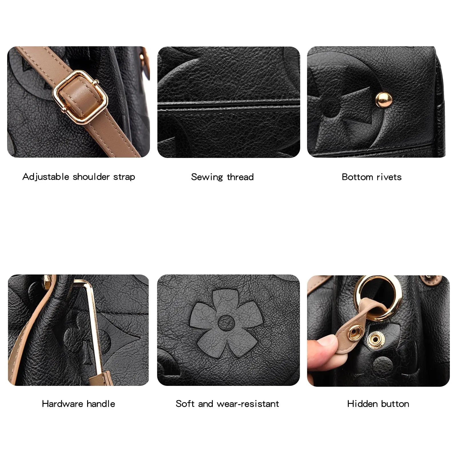 Floral Handbags Purses Women Tote Bag Embossed Leather Top Handle Handbag