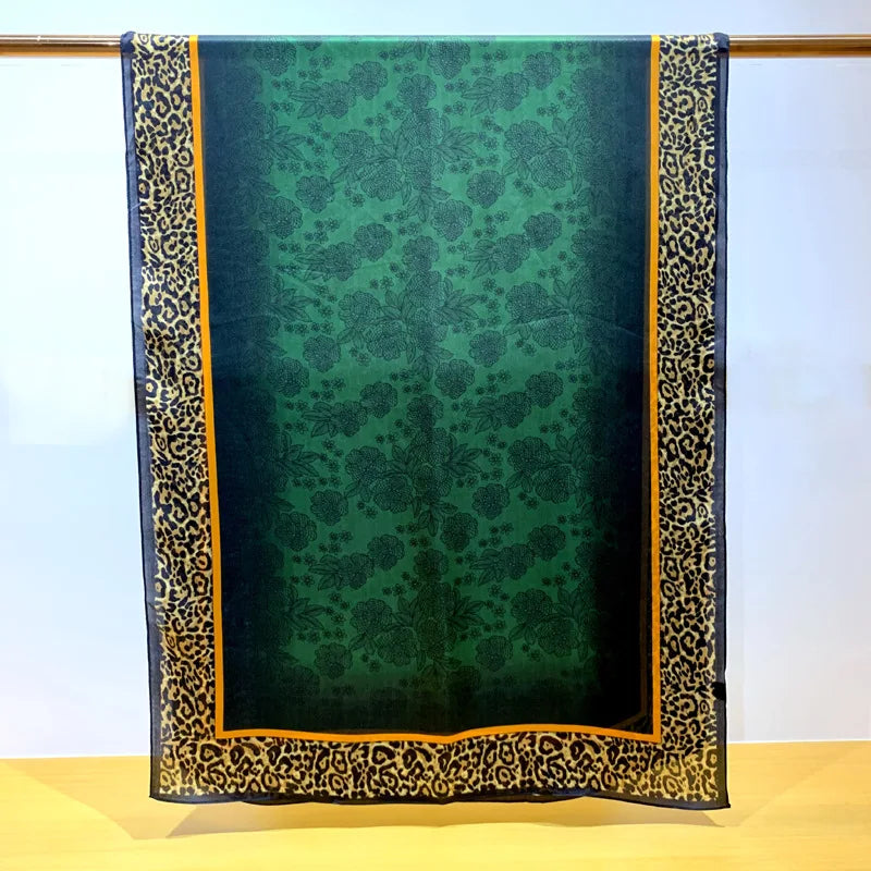 100% Pure Silk Scarf Women Luxury Print Wraps For Ladies