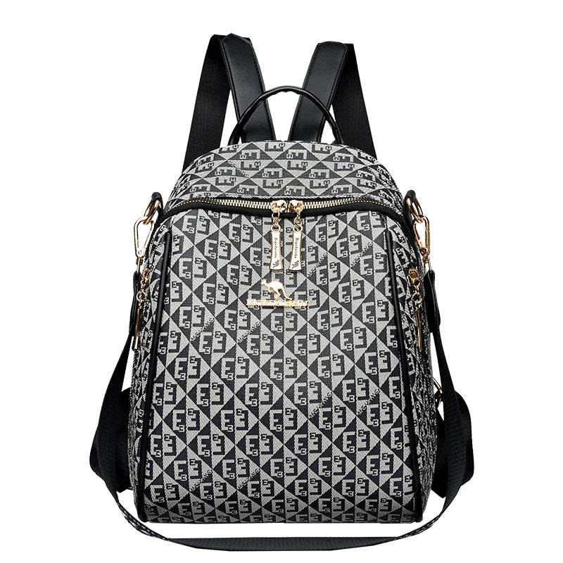 Fashion Retro Backpack Famous Designer Letter Printed Female Shoulder Bag