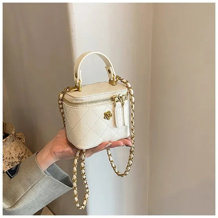 Mini Square Chains Handbag Thread Crossbody Bags Designer Box Bag with Short Handle