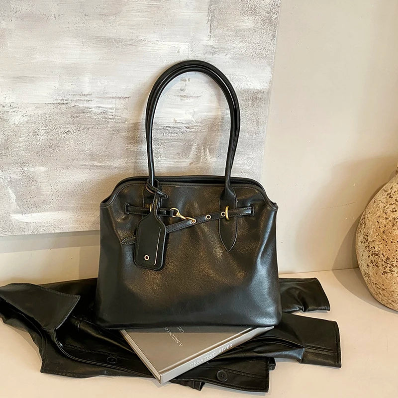Retro Shoulder Bags Luxury Designer Handbags Soft PU Leather Big Capacity