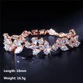 Luxury Leaf Shaped Bracelet Bangle White Cubic Zirconia
