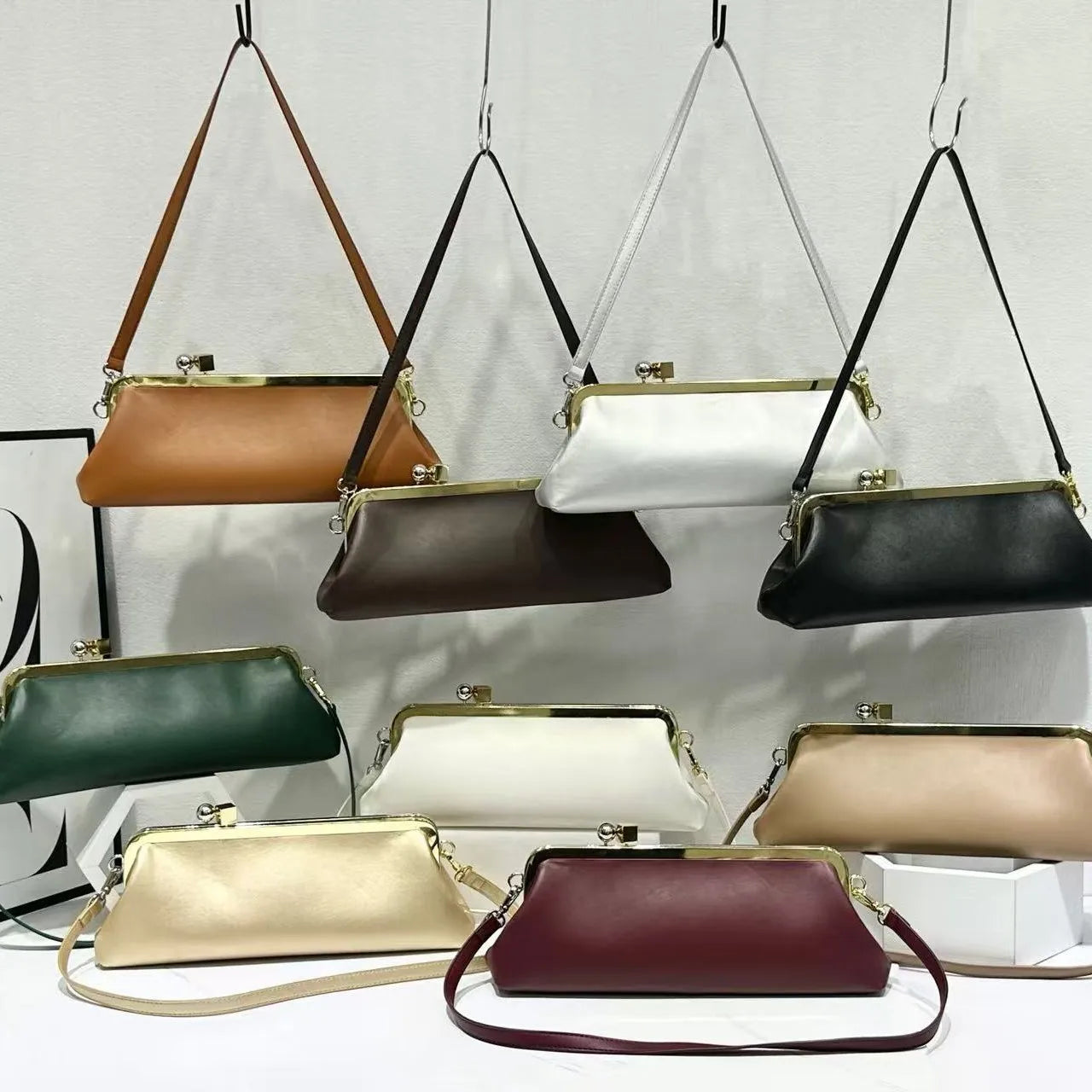 Fashionable Baguette Bag Long Clutch Bags with Removable Strap Luxury Design
