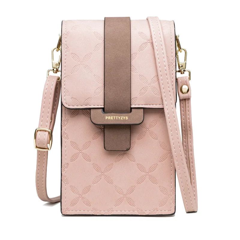 Women Wallet Flower Petals Plaid Small Shoulder Phone Purse