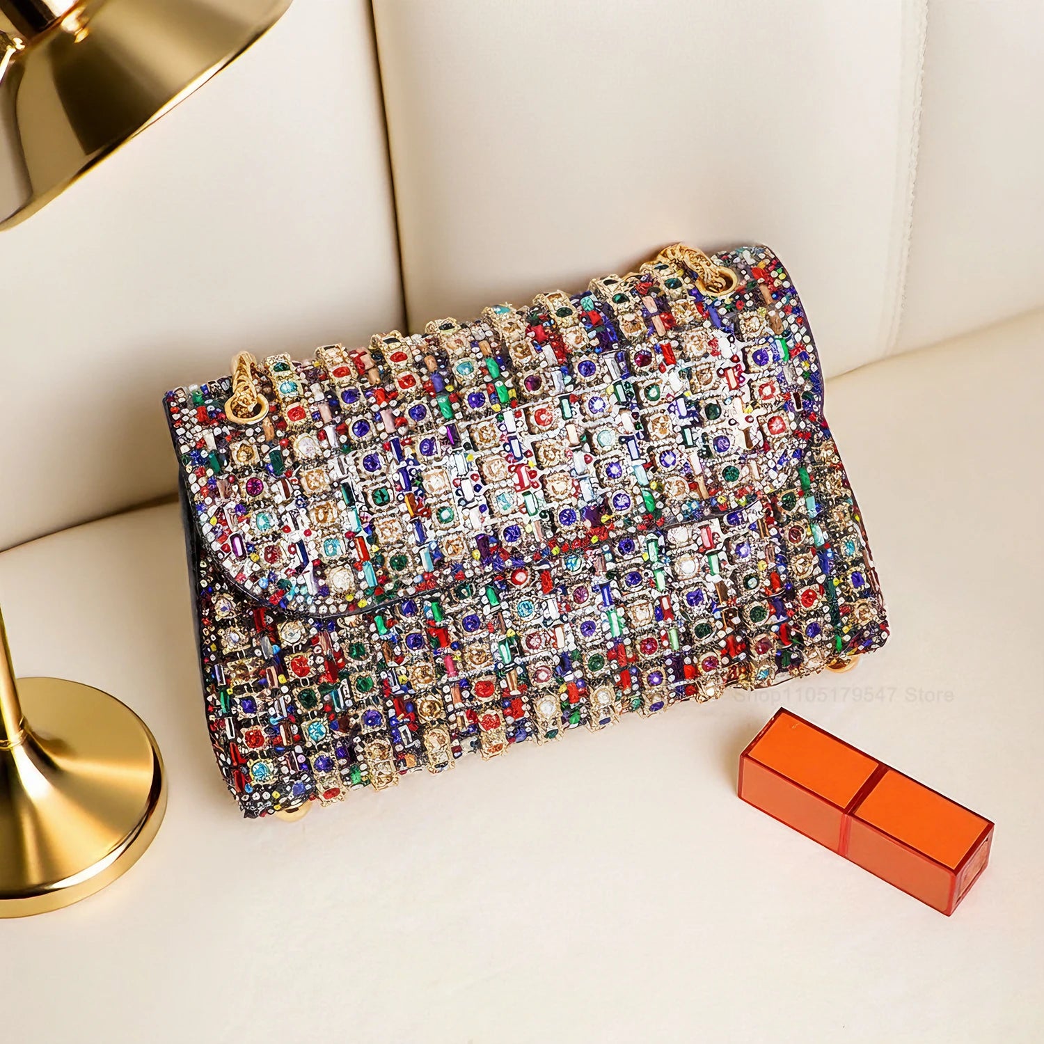 Multi-color Square Evening Bag Clutch Luxury Shoulder Bag