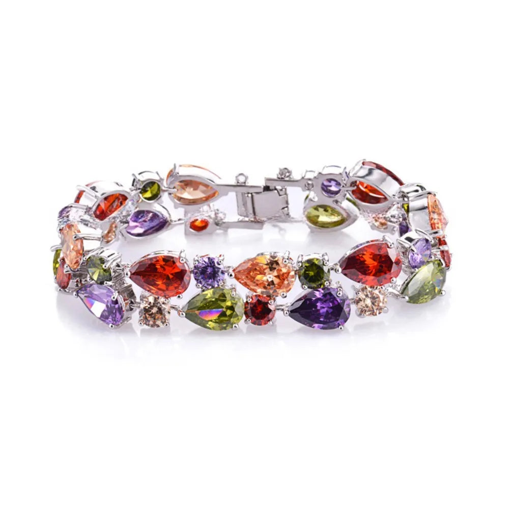 Light Luxury Style Mona Lisa Colored Zircon Luxury Fashion Bracelet Jewelry