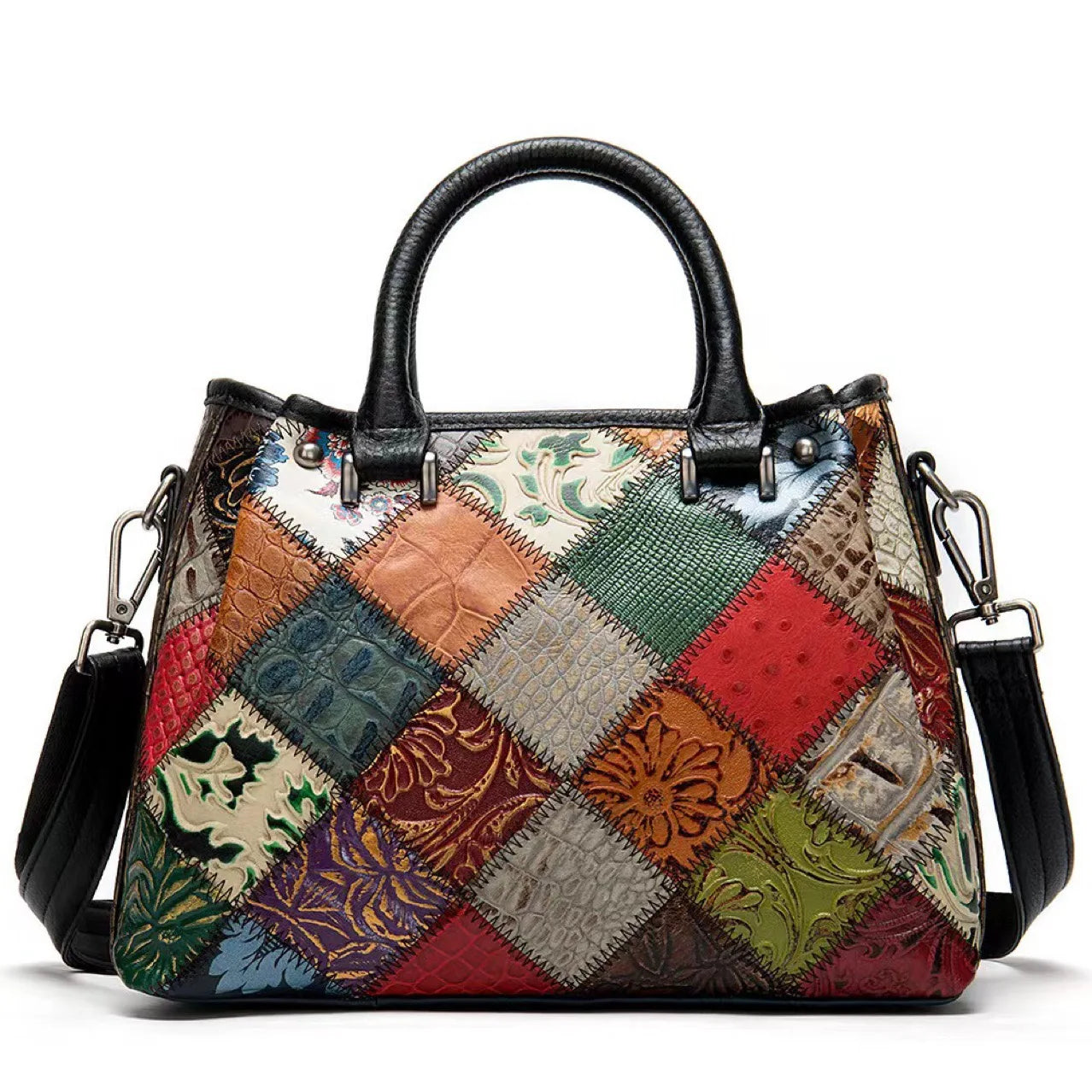 Genuine leather handbag fashionable ethnic style cowhide leather bag
